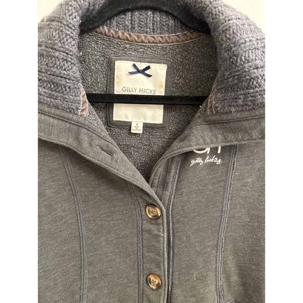 Gilly Hicks Button Up Sweatshirt Jacket Size Y2K Prep Schoolgirl Cozy Layer M - Picture 2 of 6